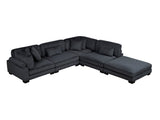 Traverse Black 5-Piece Modular Sectional with Ottoman - Ornate Home