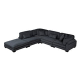 Traverse Black 5-Piece Modular Sectional with Ottoman - Ornate Home
