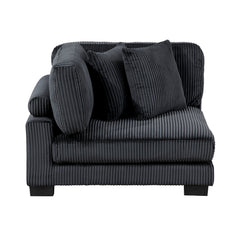Traverse Black 5-Piece Modular Sectional with Reversible Chaise and Ottoman - Ornate Home