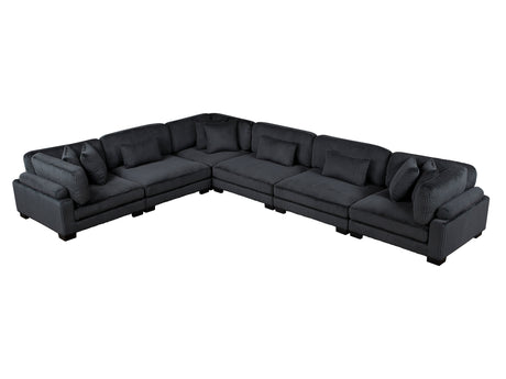 Traverse Black 6-Piece Modular Sectional - Ornate Home
