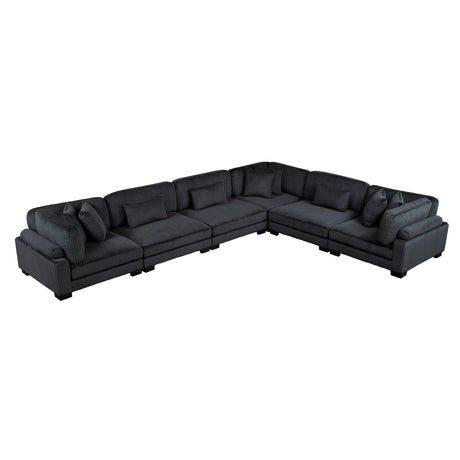 Traverse Black 6-Piece Modular Sectional - Ornate Home