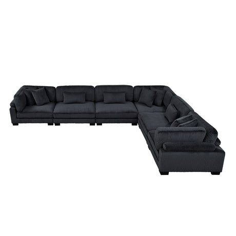 Traverse Black 6-Piece Modular Sectional - Ornate Home