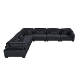 Traverse Black 6-Piece Modular Sectional - Ornate Home