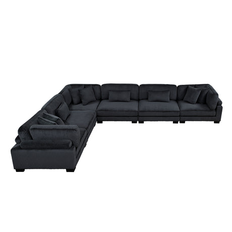 Traverse Black 6-Piece Modular Sectional - Ornate Home
