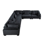 Traverse Black 6-Piece Modular Sectional - Ornate Home