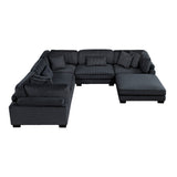 Traverse Black 6-Piece Modular Sectional with Ottoman - Ornate Home
