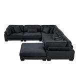 Traverse Black 6-Piece Modular Sectional with Ottoman - Ornate Home