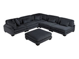 Traverse Black 6-Piece Modular Sectional with Ottoman - Ornate Home