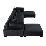 Traverse Black 6-Piece Modular Sectional with Ottomans - Ornate Home