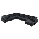 Traverse Black 6-Piece Modular Sectional with Reversible Chaise - Ornate Home