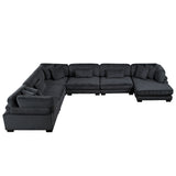 Traverse Black 6-Piece Modular Sectional with Reversible Chaise - Ornate Home