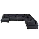 Traverse Black 6-Piece Modular Sectional with Reversible Chaise - Ornate Home