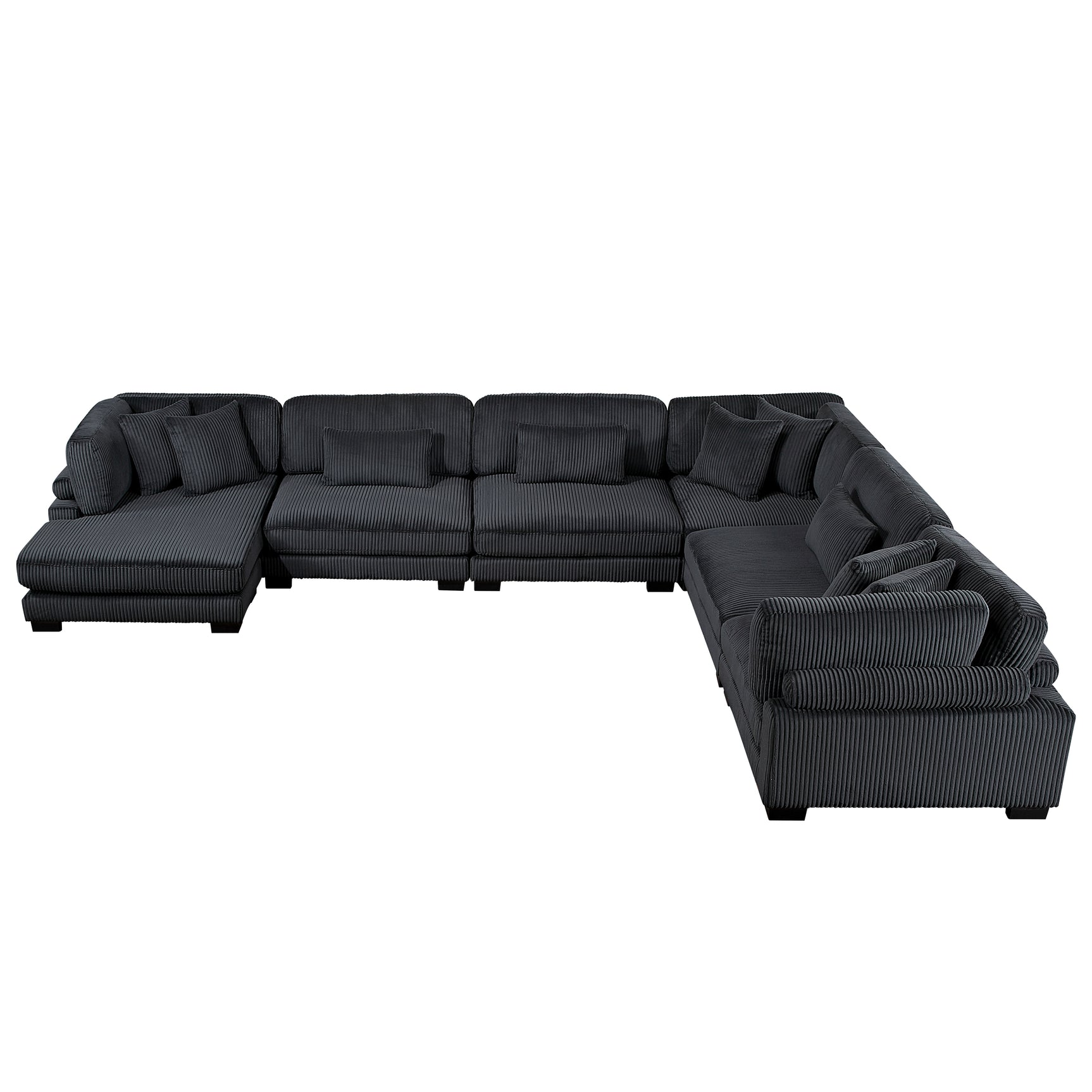 Traverse Black 6-Piece Modular Sectional with Reversible Chaise - Ornate Home