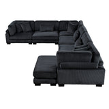 Traverse Black 6-Piece Modular Sectional with Reversible Chaise - Ornate Home