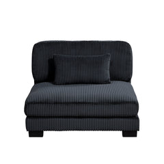 Traverse Black 7-Piece Modular Sectional with Reversible Chaise and Ottoman - Ornate Home