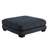 Traverse Black Ottoman - Ornate Home