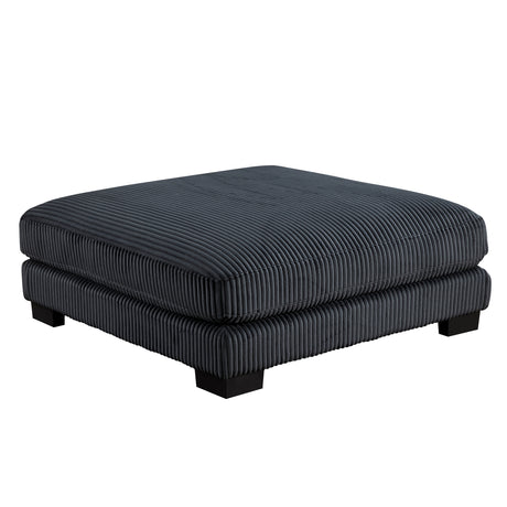 Traverse Black Ottoman - Ornate Home