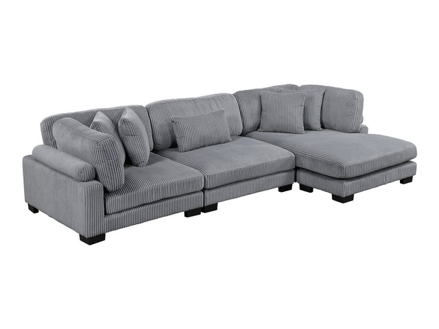Traverse Gray 3-Piece Modular Sectional with Reversible Chaise - Ornate Home
