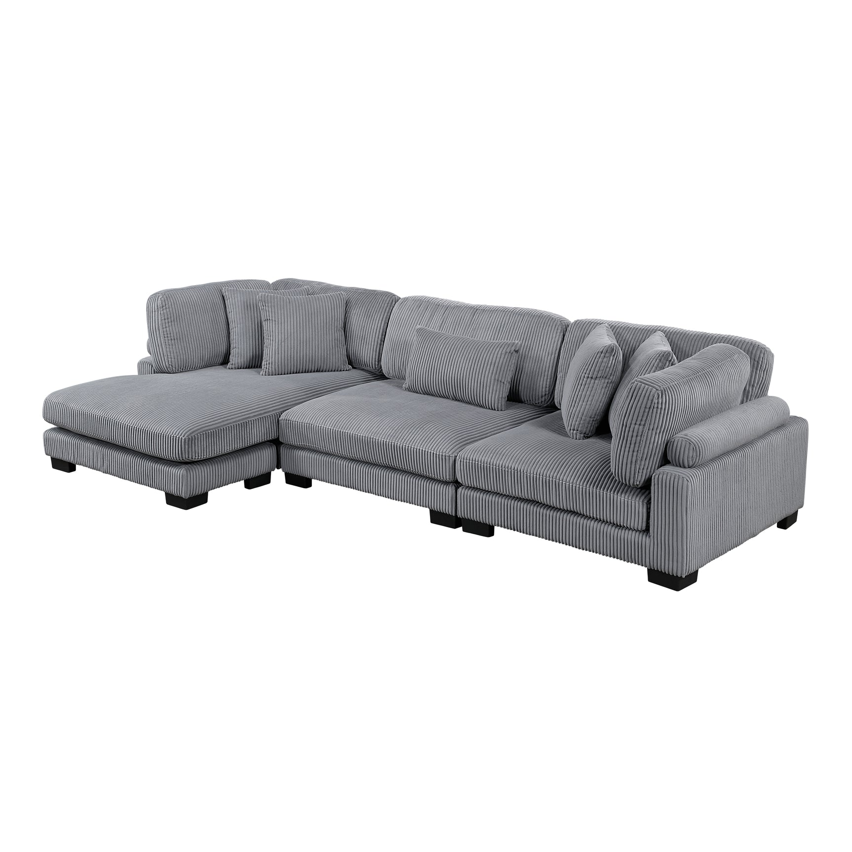 Traverse Gray 3-Piece Modular Sectional with Reversible Chaise - Ornate Home