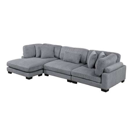 Traverse Gray 3-Piece Modular Sectional with Reversible Chaise - Ornate Home