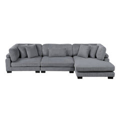 Traverse Gray 3-Piece Modular Sectional with Reversible Chaise - Ornate Home