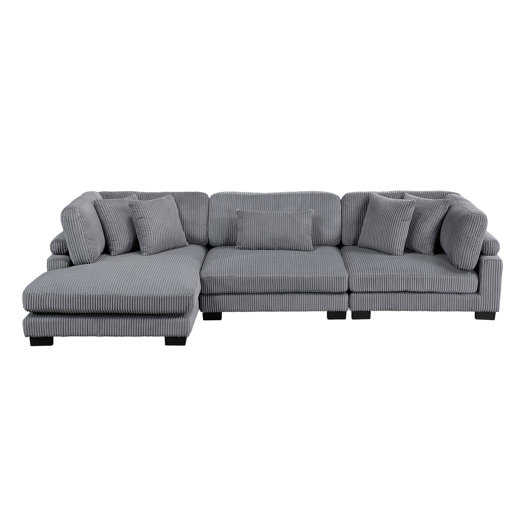 Traverse Gray 3-Piece Modular Sectional with Reversible Chaise - Ornate Home