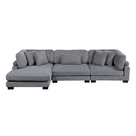 Traverse Gray 3-Piece Modular Sectional with Reversible Chaise - Ornate Home