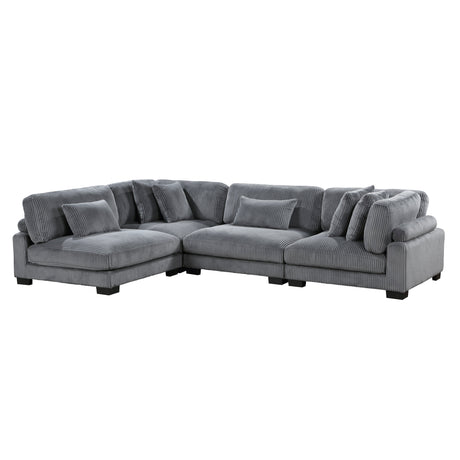 Traverse Gray 4-Piece Modular Sectional - Ornate Home