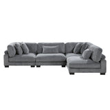 Traverse Gray 4-Piece Modular Sectional - Ornate Home