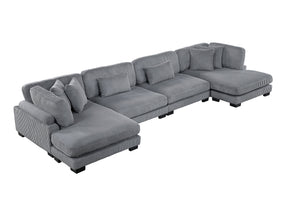 Traverse Gray 4-Piece Modular Sectional Sofa with Reversible Chaise - Ornate Home