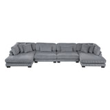 Traverse Gray 4-Piece Modular Sectional Sofa with Reversible Chaise - Ornate Home