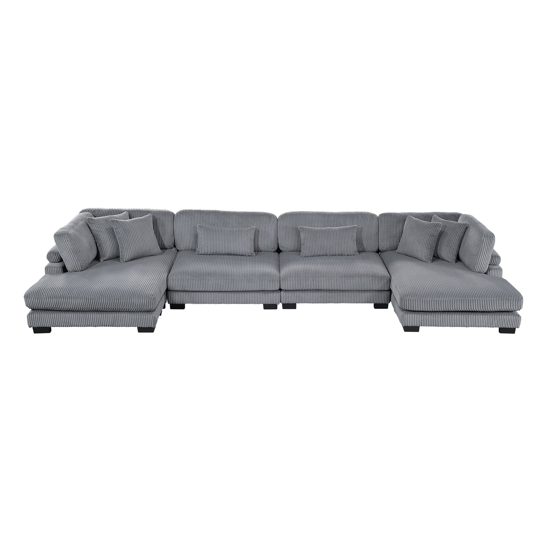 Traverse Gray 4-Piece Modular Sectional Sofa with Reversible Chaise - Ornate Home