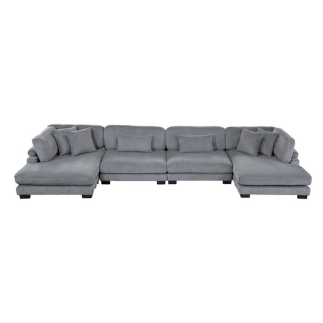 Traverse Gray 4-Piece Modular Sectional Sofa with Reversible Chaise - Ornate Home