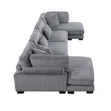 Traverse Gray 4-Piece Modular Sectional Sofa with Reversible Chaise - Ornate Home