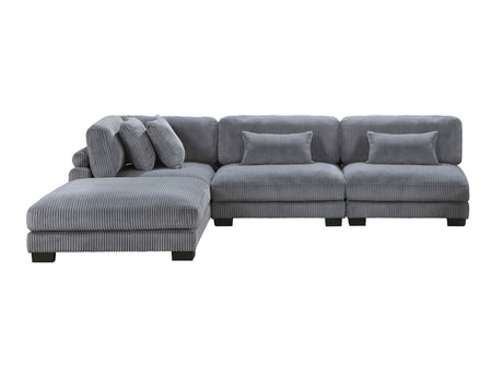 Traverse Gray 4-Piece Modular Sectional with Ottoman - Ornate Home