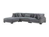 Traverse Gray 4-Piece Modular Sectional with Ottoman - Ornate Home