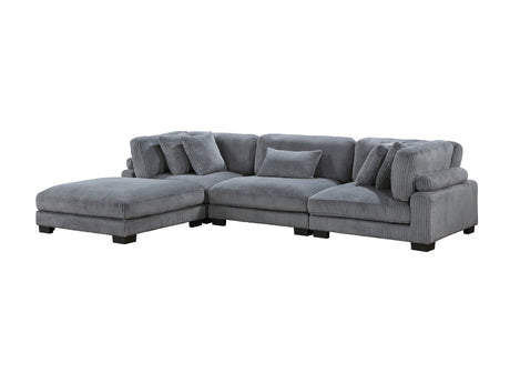 Traverse Gray 4-Piece Modular Sectional with Ottoman - Ornate Home