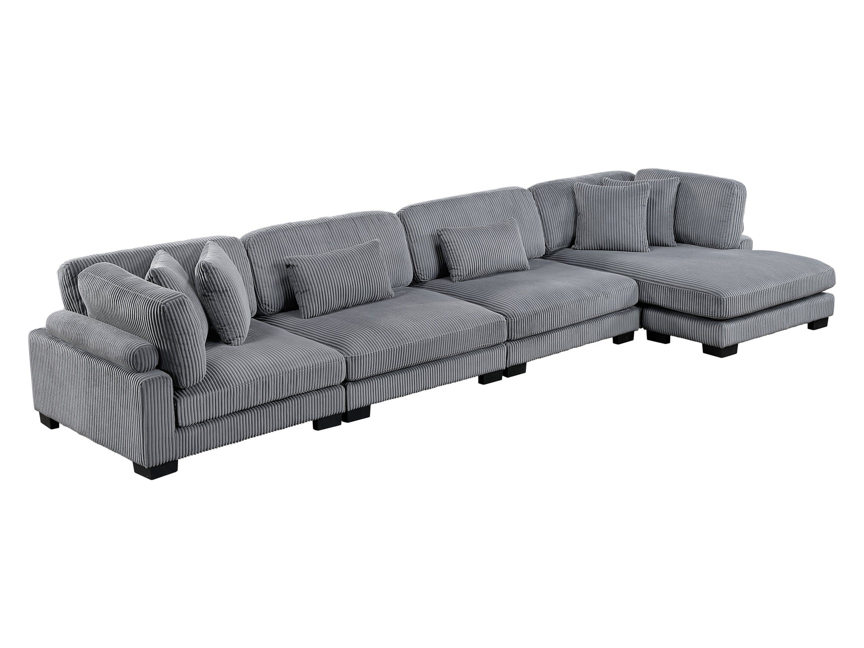 Traverse Gray 4-Piece Modular Sectional with Reversible Chaise - Ornate Home