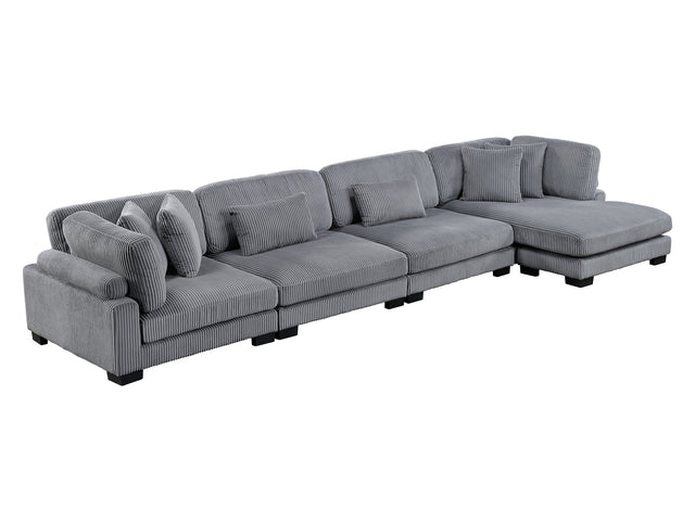 Traverse Gray 4-Piece Modular Sectional with Reversible Chaise - Ornate Home