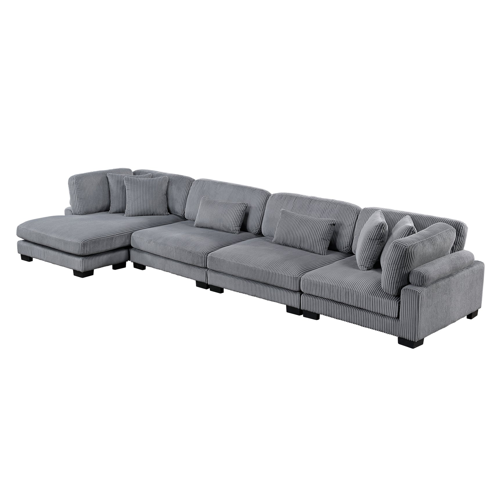 Traverse Gray 4-Piece Modular Sectional with Reversible Chaise - Ornate Home