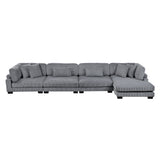 Traverse Gray 4-Piece Modular Sectional with Reversible Chaise - Ornate Home