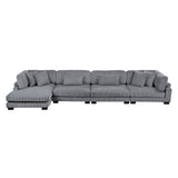 Traverse Gray 4-Piece Modular Sectional with Reversible Chaise - Ornate Home
