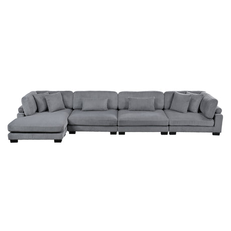 Traverse Gray 4-Piece Modular Sectional with Reversible Chaise - Ornate Home