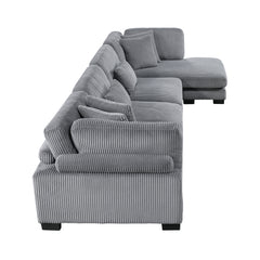 Traverse Gray 4-Piece Modular Sectional with Reversible Chaise - Ornate Home