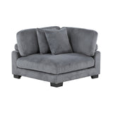 Traverse Gray 4-Piece Modular Sectional with Reversible Chaise and Ottoman - Ornate Home