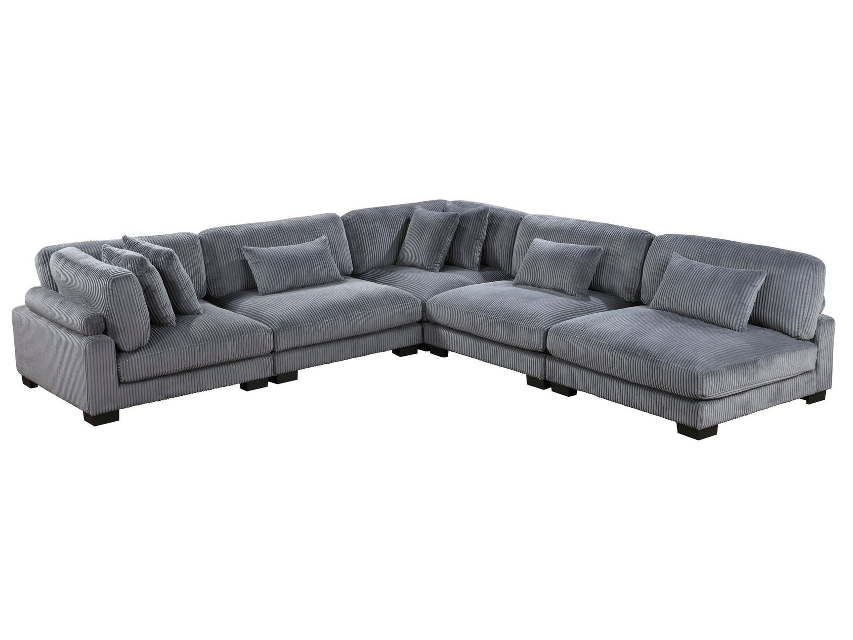 Traverse Gray 5-Piece Modular Sectional - Ornate Home