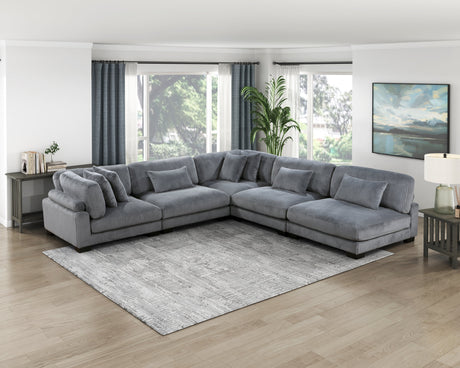 Traverse Gray 5-Piece Modular Sectional - Ornate Home