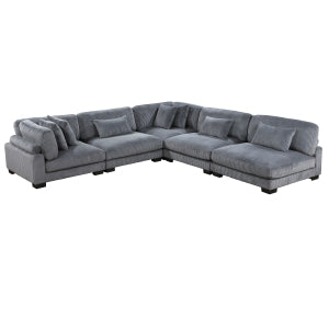 Traverse Gray 5-Piece Modular Sectional - Ornate Home