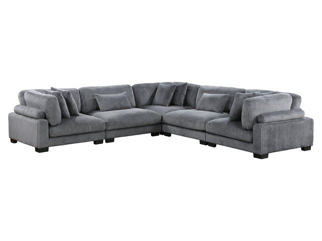 Traverse Gray 5-Piece Modular Sectional - Ornate Home