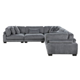 Traverse Gray 5-Piece Modular Sectional - Ornate Home